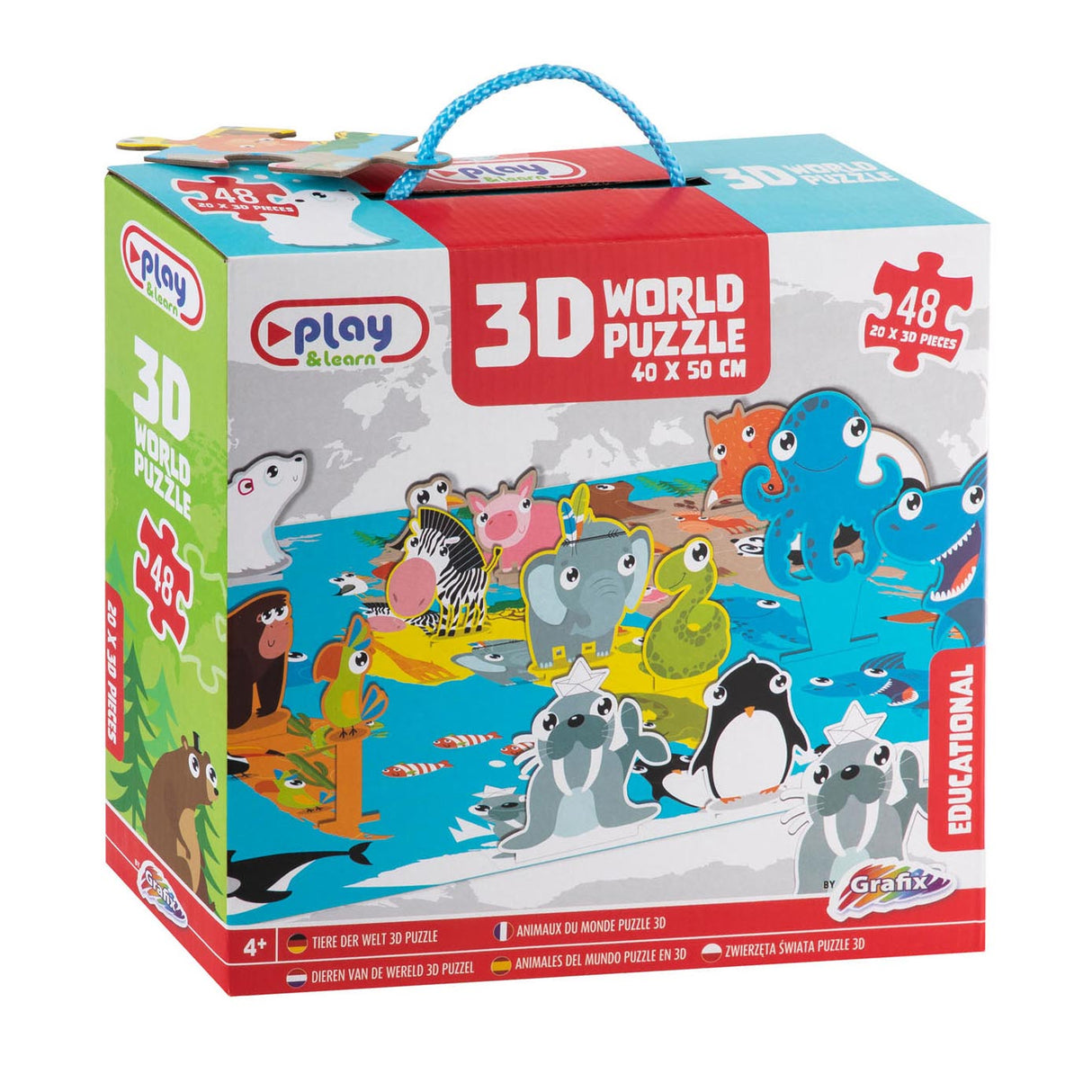 Grafix 3D -puslespil Animals of the World (40x50 cm)