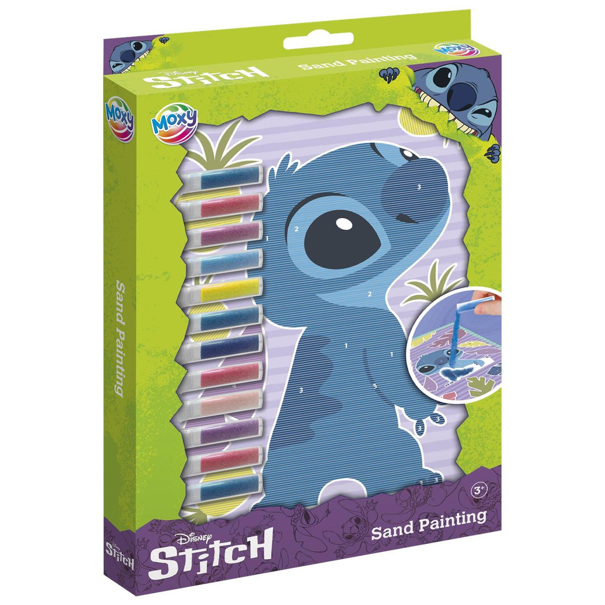 Disney moxy stitch sandmaleri