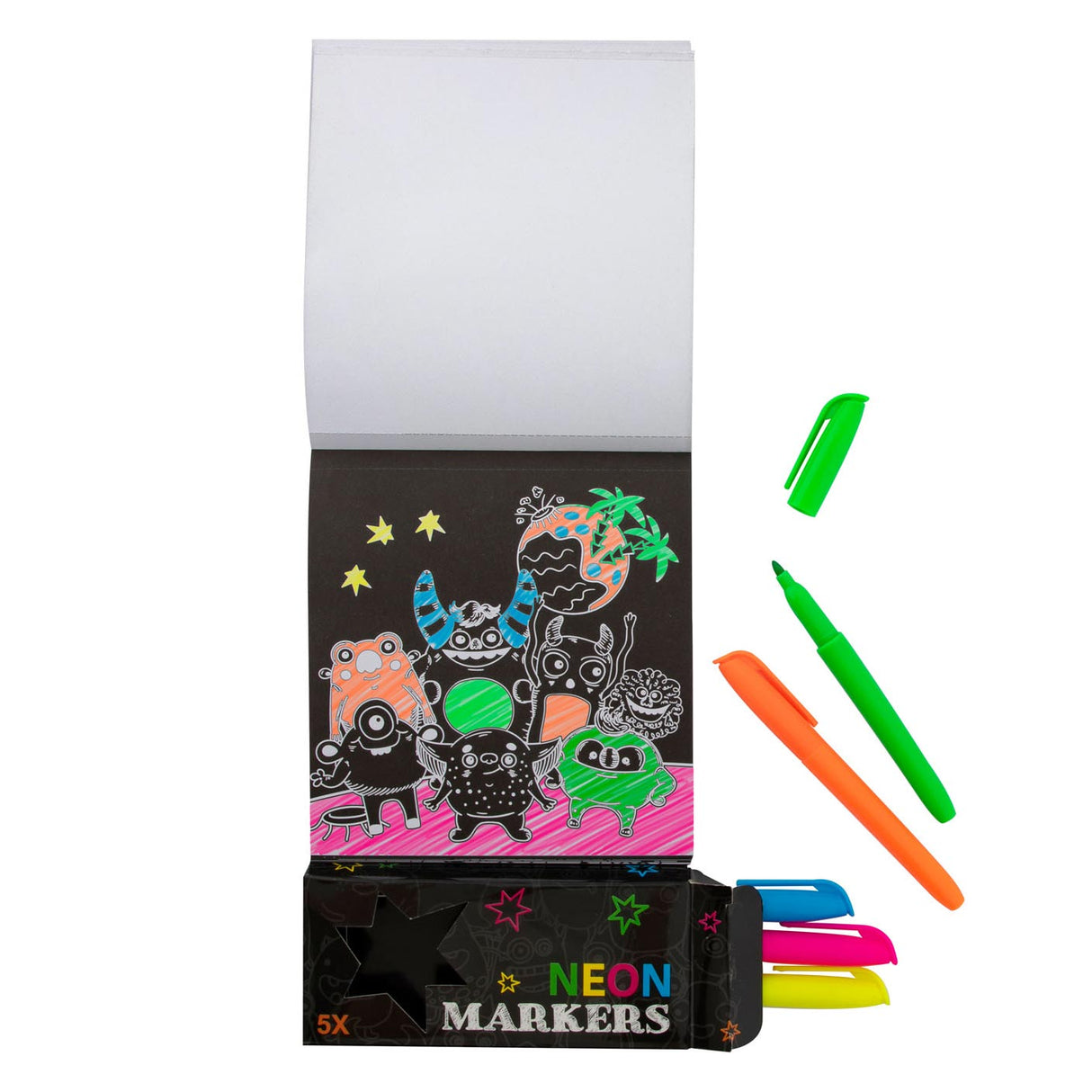 Grafix Colorbook Neon med 5 markører raket
