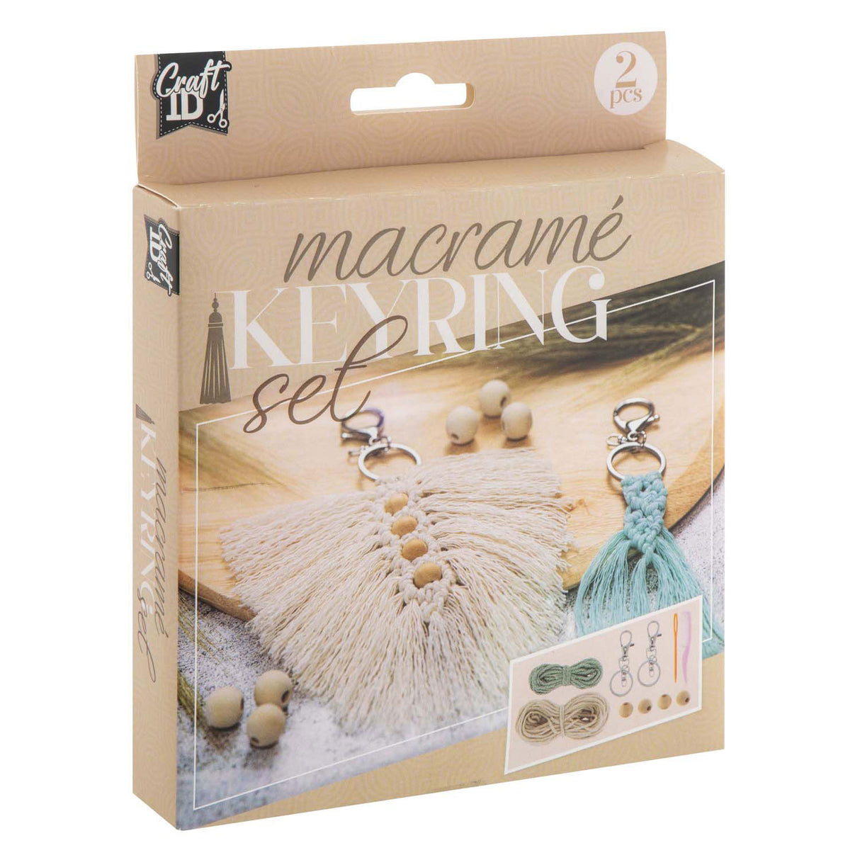 Creative craft group macrame nøgleringe, 2 stk.