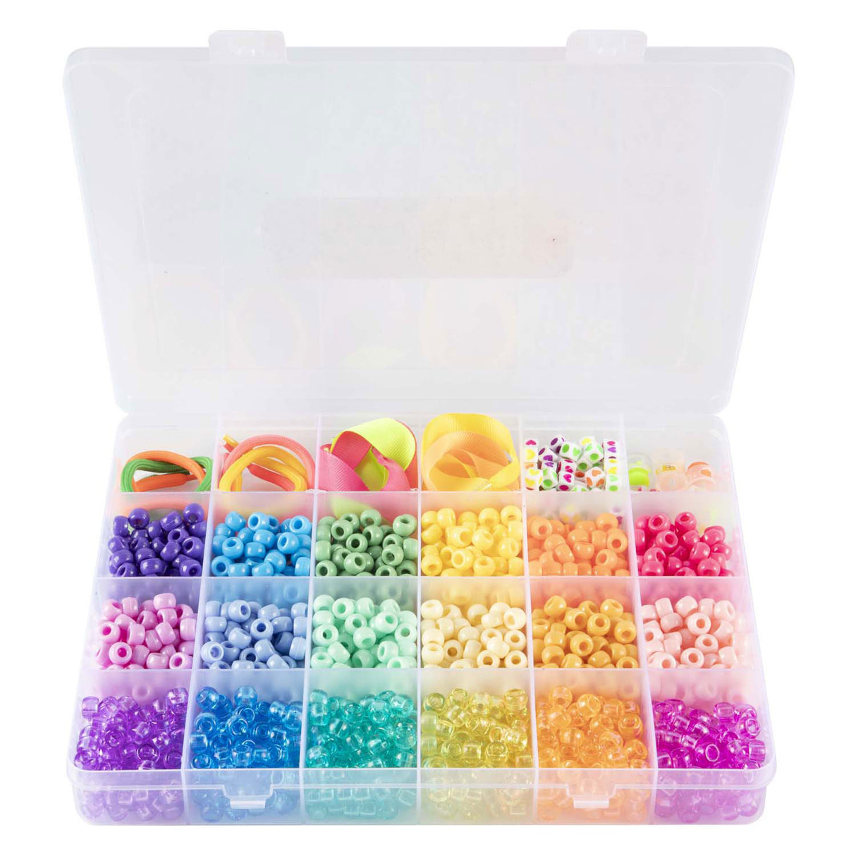Creative craft gruppe pony perler tilbehør i opbevaringsæske, 18 farver