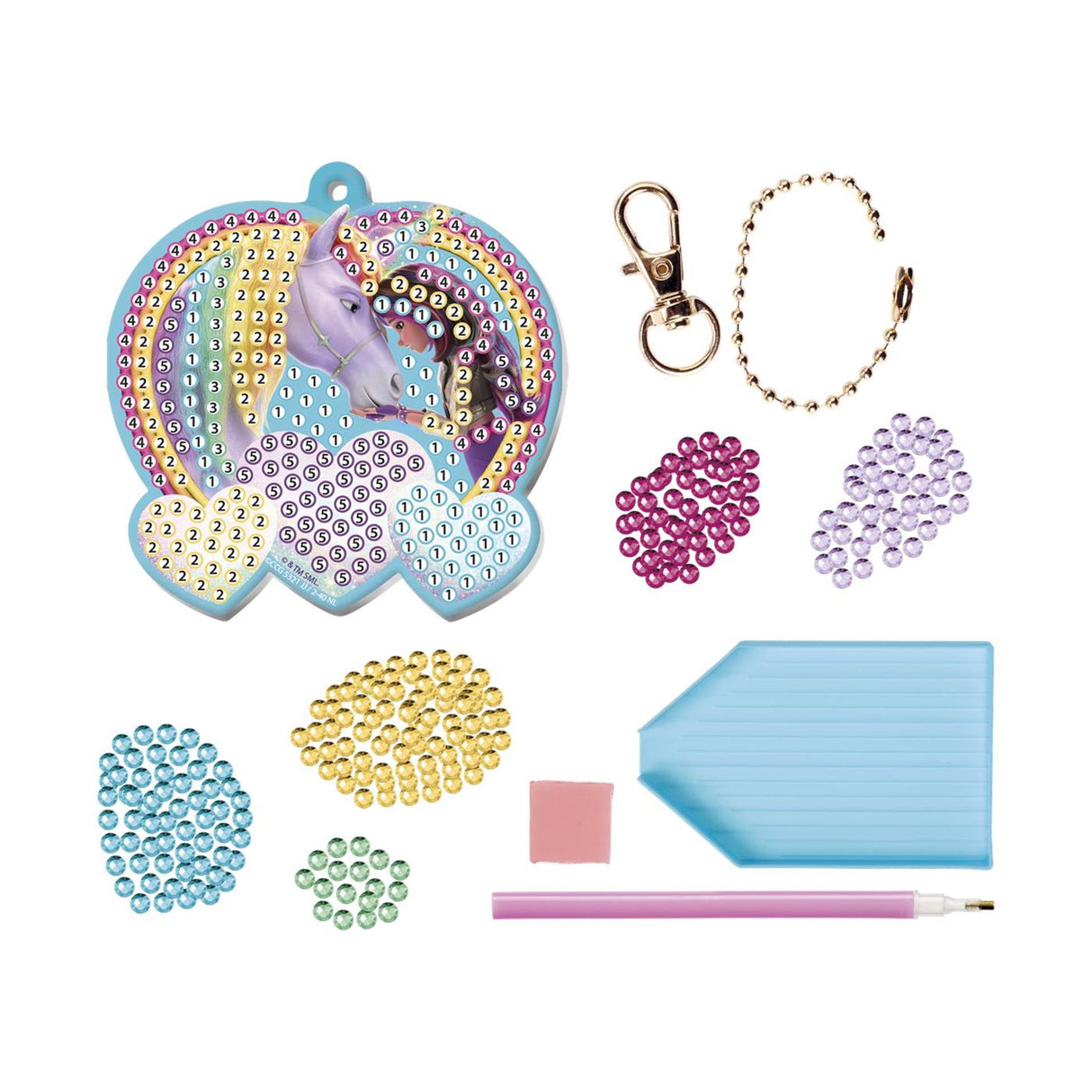 Moxy unicorn academy diamantmaleri nøglering - 20,5x7,5 cm