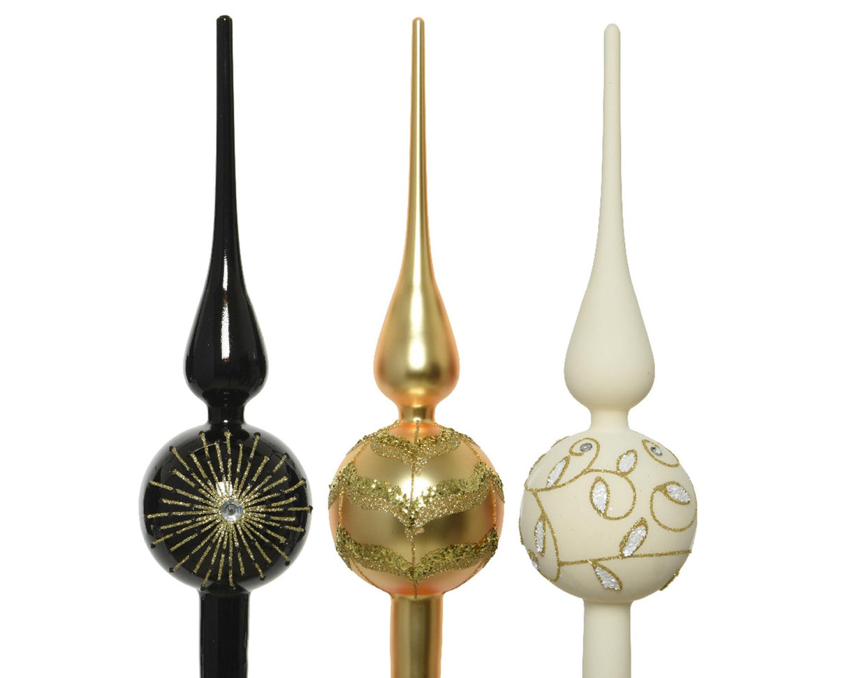 Decoris peak dia8x31cm farve sort, lys guld eller uld hvid
