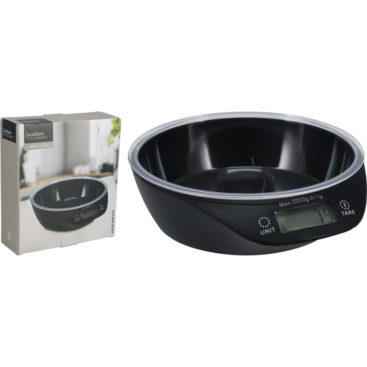 Excellent houseware keukenweegschaal met mengkom 400ml