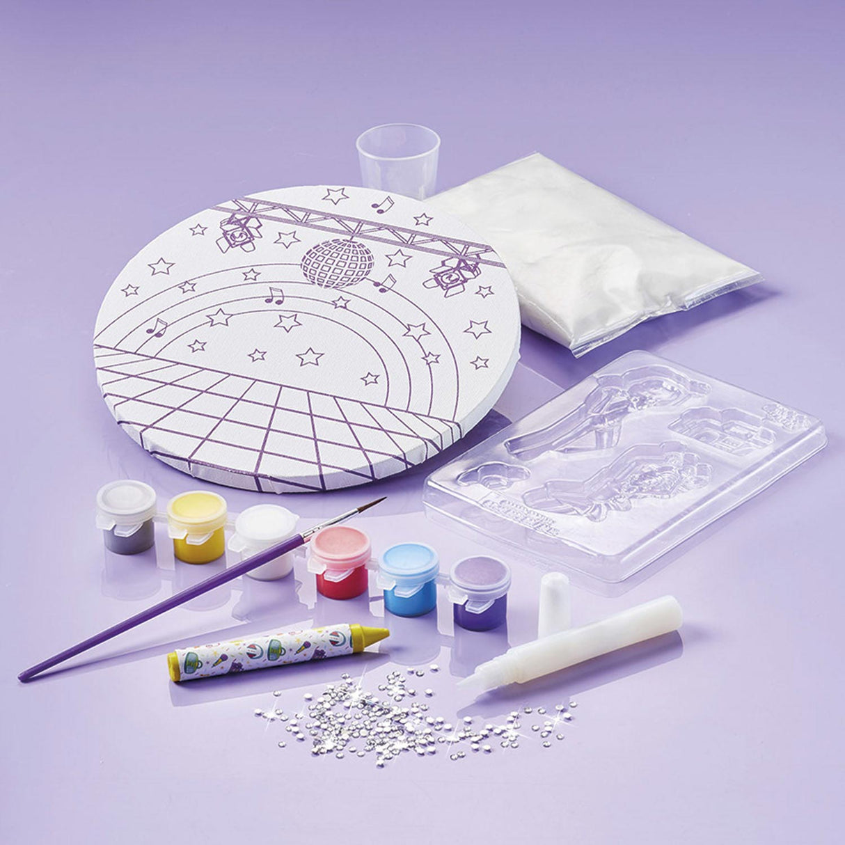 Totum craft case disco dans lærred maleri - legetøj piger - crafting med gips home deco