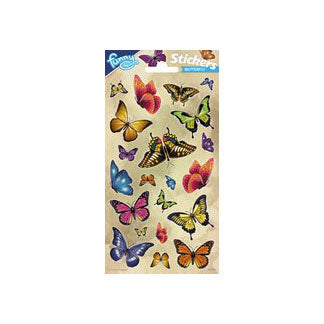 Totum klistermærke ark glitter - sommerfugle