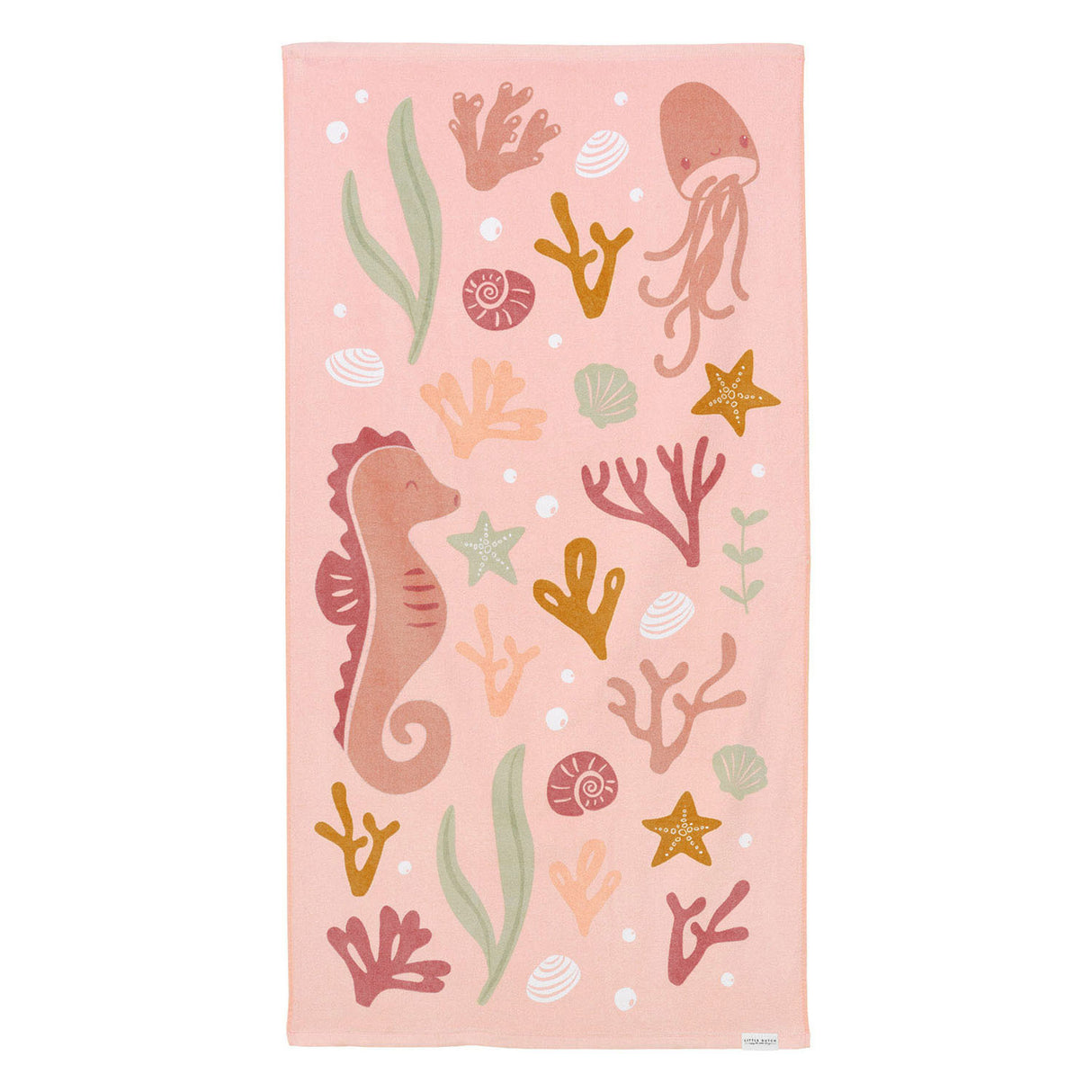 Lille hollandsk badehåndklæde ocean dreams pink - 120cm