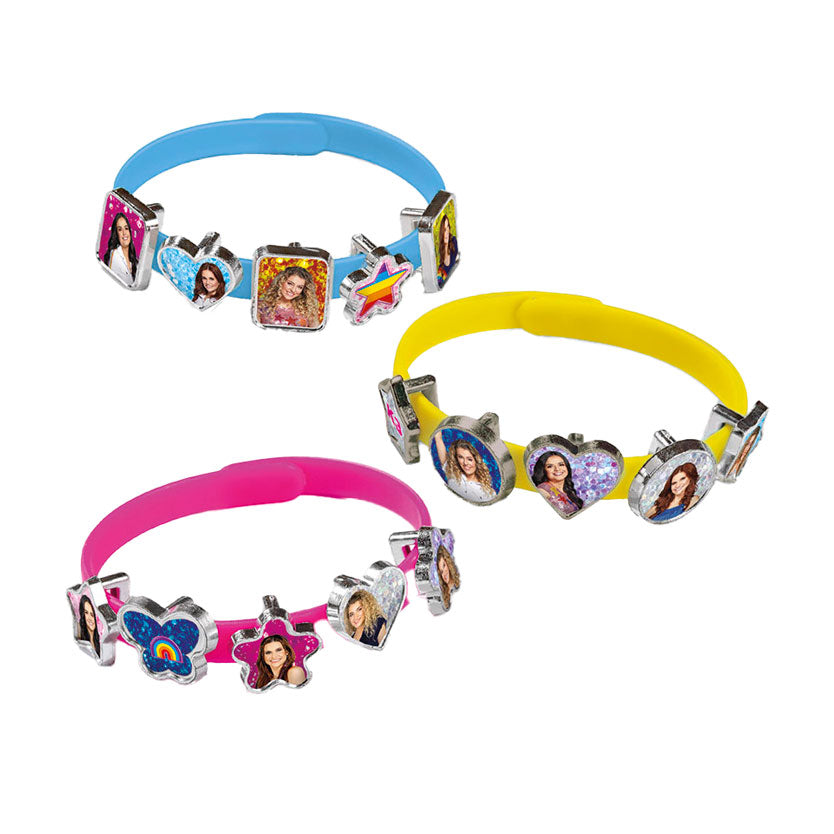 Totum k3 3 slider armbånd med 18 charms - legetøj til piger fra 3 år - 21 stykke sæt studie 100 piger