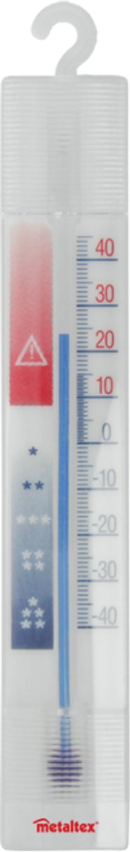 Metaltex - frysetermometer - køleskabstermometer - 15,5 cm - polystyren - hvid