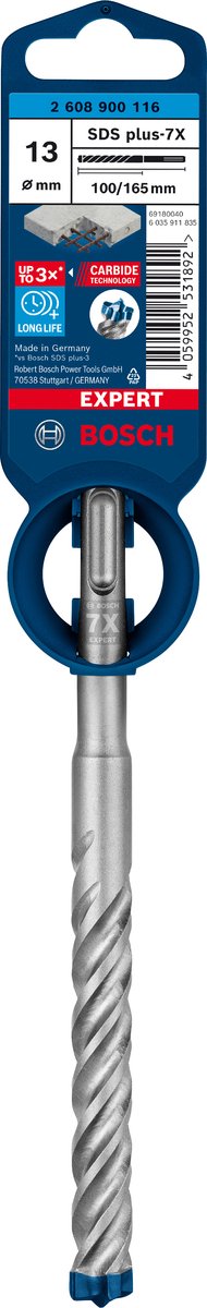 Bosch expert sds plus-7x borehammer 13 x 100 x 165 mm