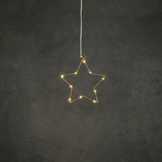 Edelman star gold varm hvid 8led batteridrevet - d15cm