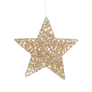 Edelman ornament stjerne champagne - d25cm | 6 stk