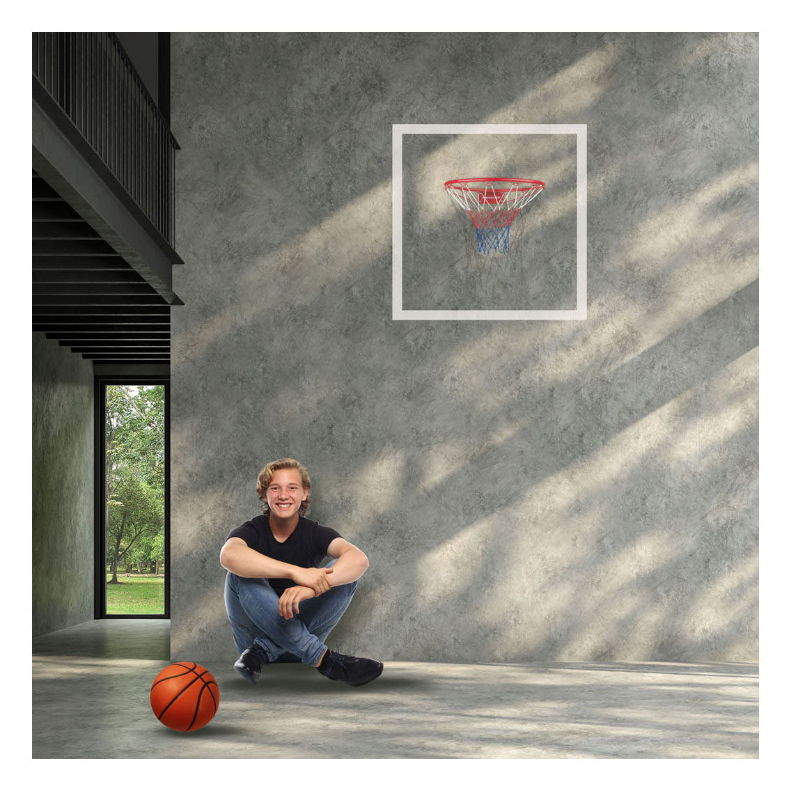 Dunlop basketball ring - metal - inklusive net og monteringsmateriale - ø ring ca. 45 cm