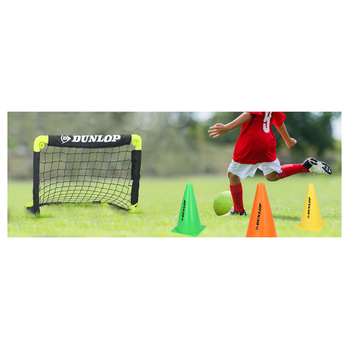 Dunlop fodboldmål med jordspyd, sæt med 2