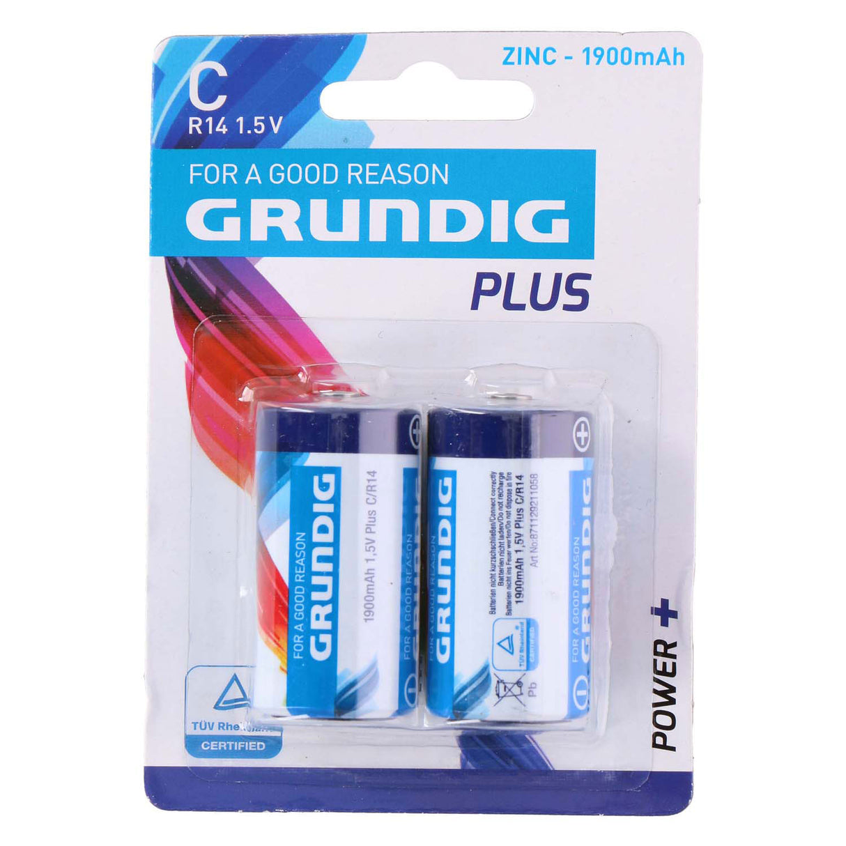 Grundig batteri r14 c, 2 stk.