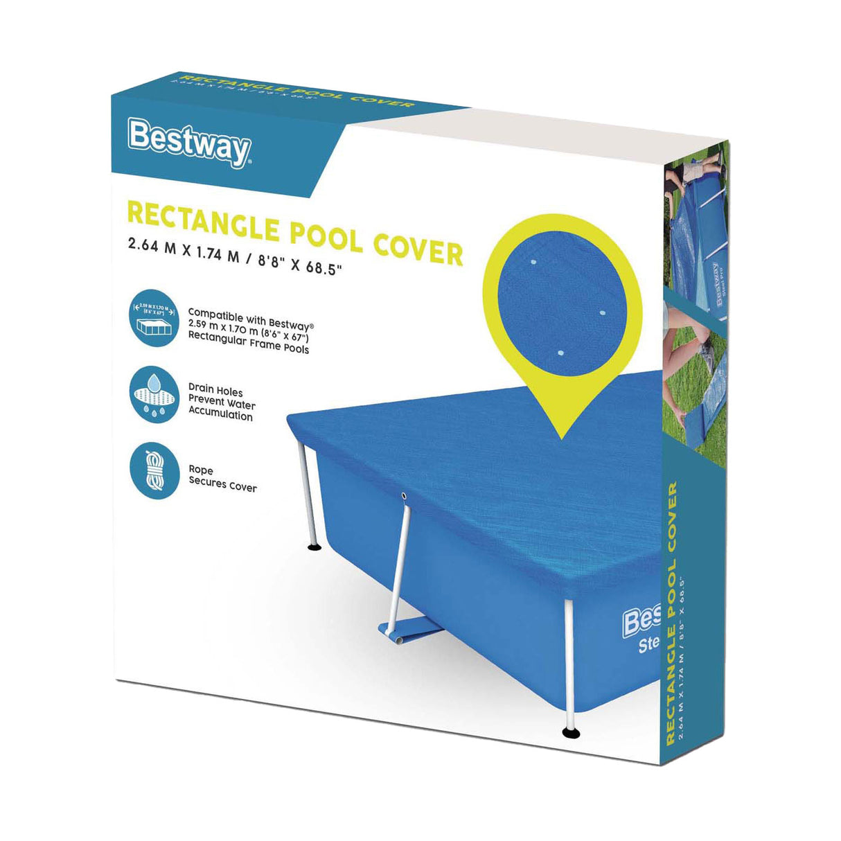 Bestway presenning stål pro rektangel, 259cm