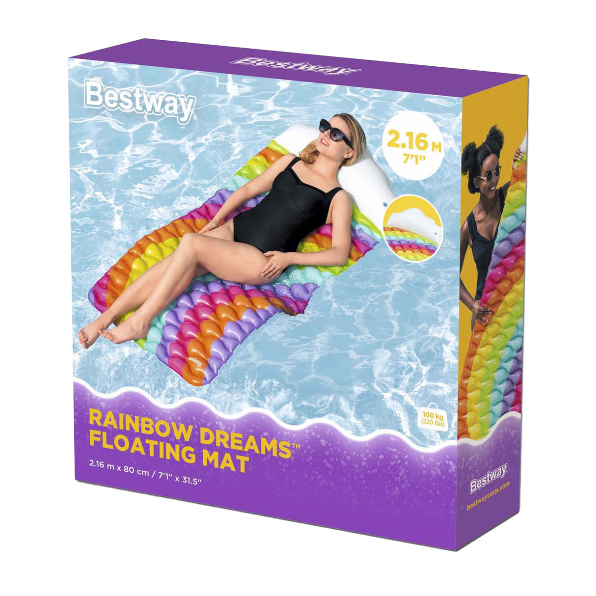 Bestway Rainbow Dreams Drijve Mat, 161 cm
