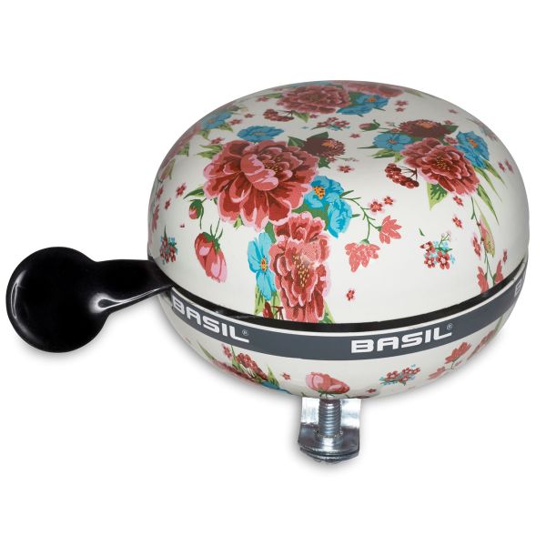 Basil Bloom - Bicycle Bell - 80 mm - Hvid med blomster