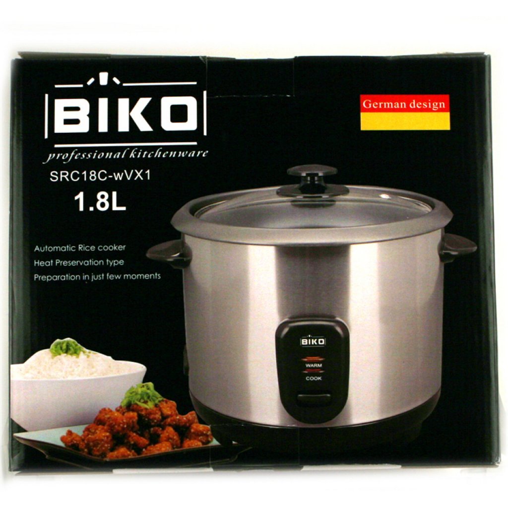 Biko riskoger 1,8 liter rustfrit stål