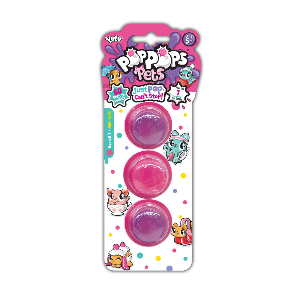 Yulu poppops kæledyr serie 1 3 stk