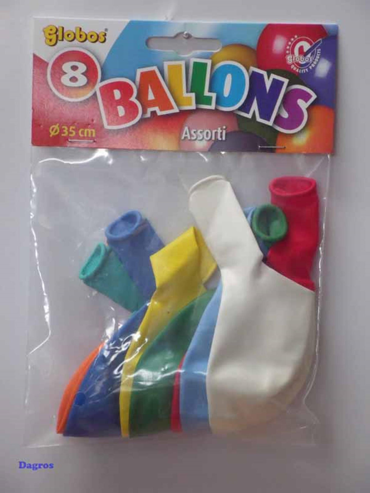 Globos super balloner ø35cm pose med 8 stk.