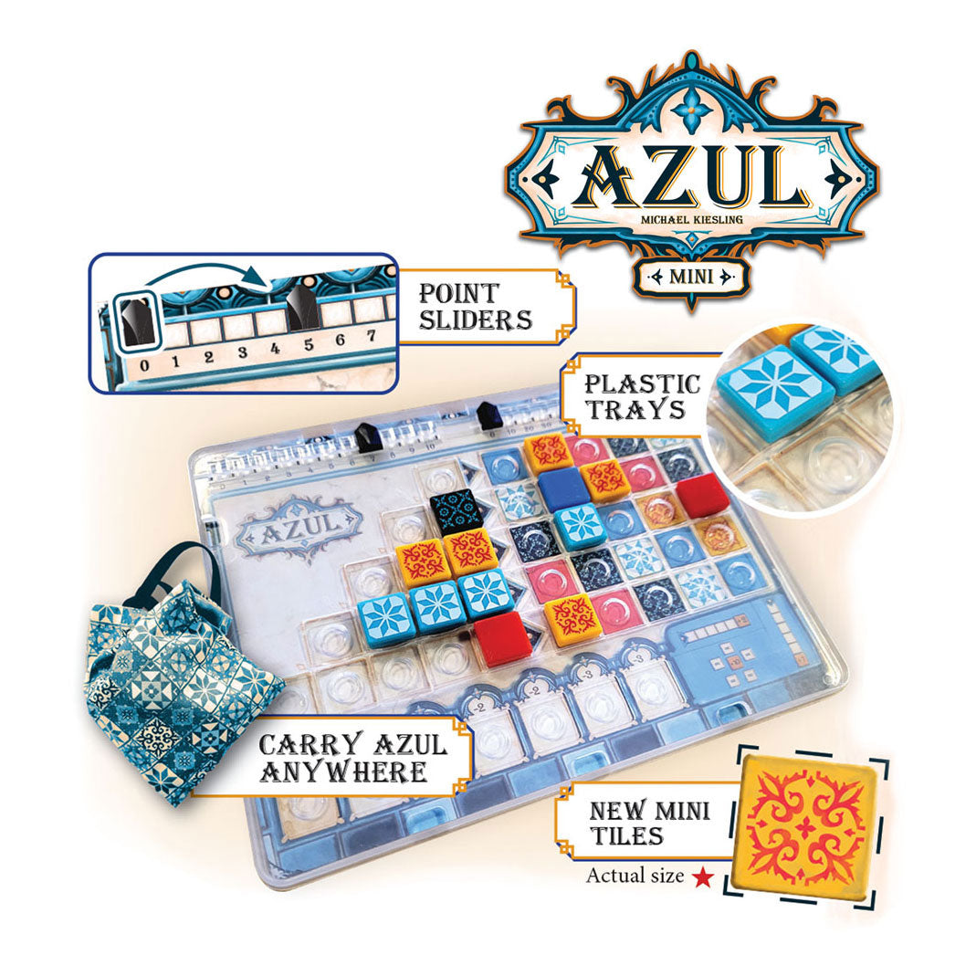 Næste træk spil azul mini brætspil - 2 til 4 spillere