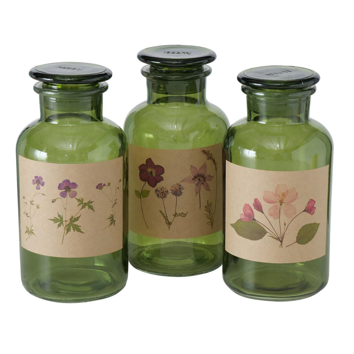 Boltze hjemmeapotek flaske glas drya ã˜10xh22cm grøn