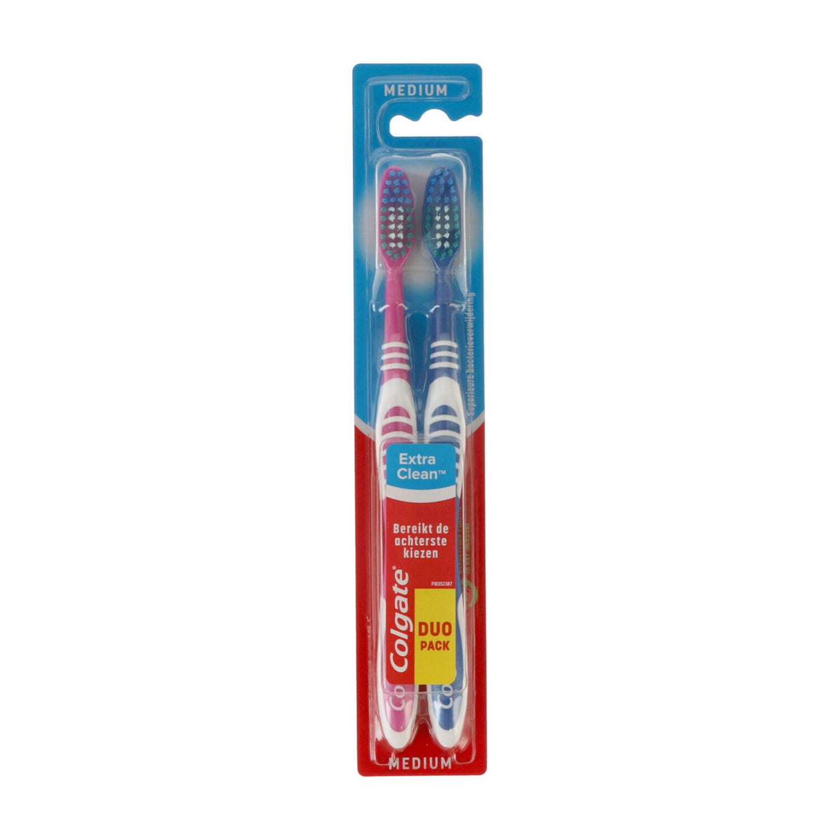 Colgate tandenborstel extra clean medium set a 2 stuks