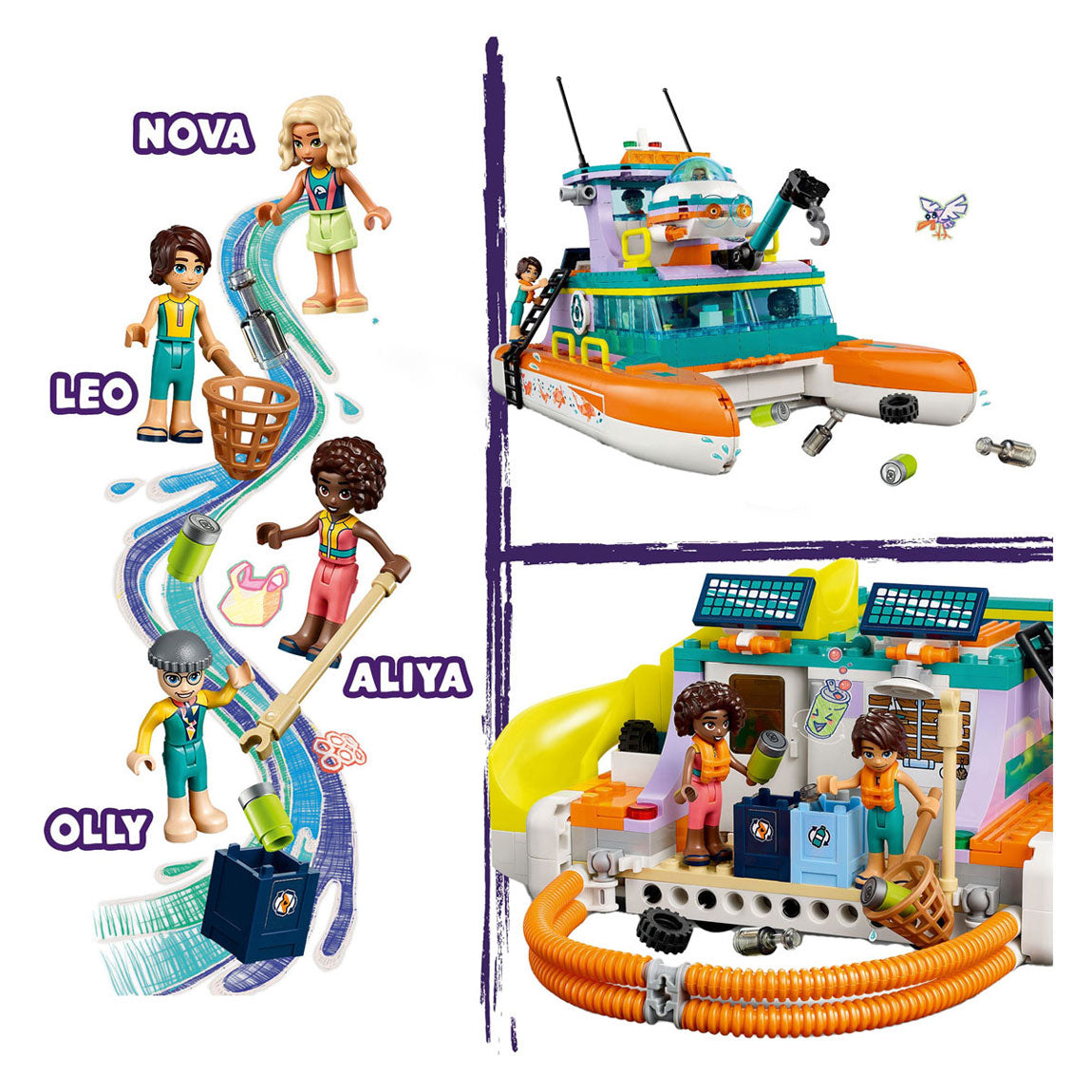 Lego friends - konstruktionslegetøj til søredningsbåd (41734)