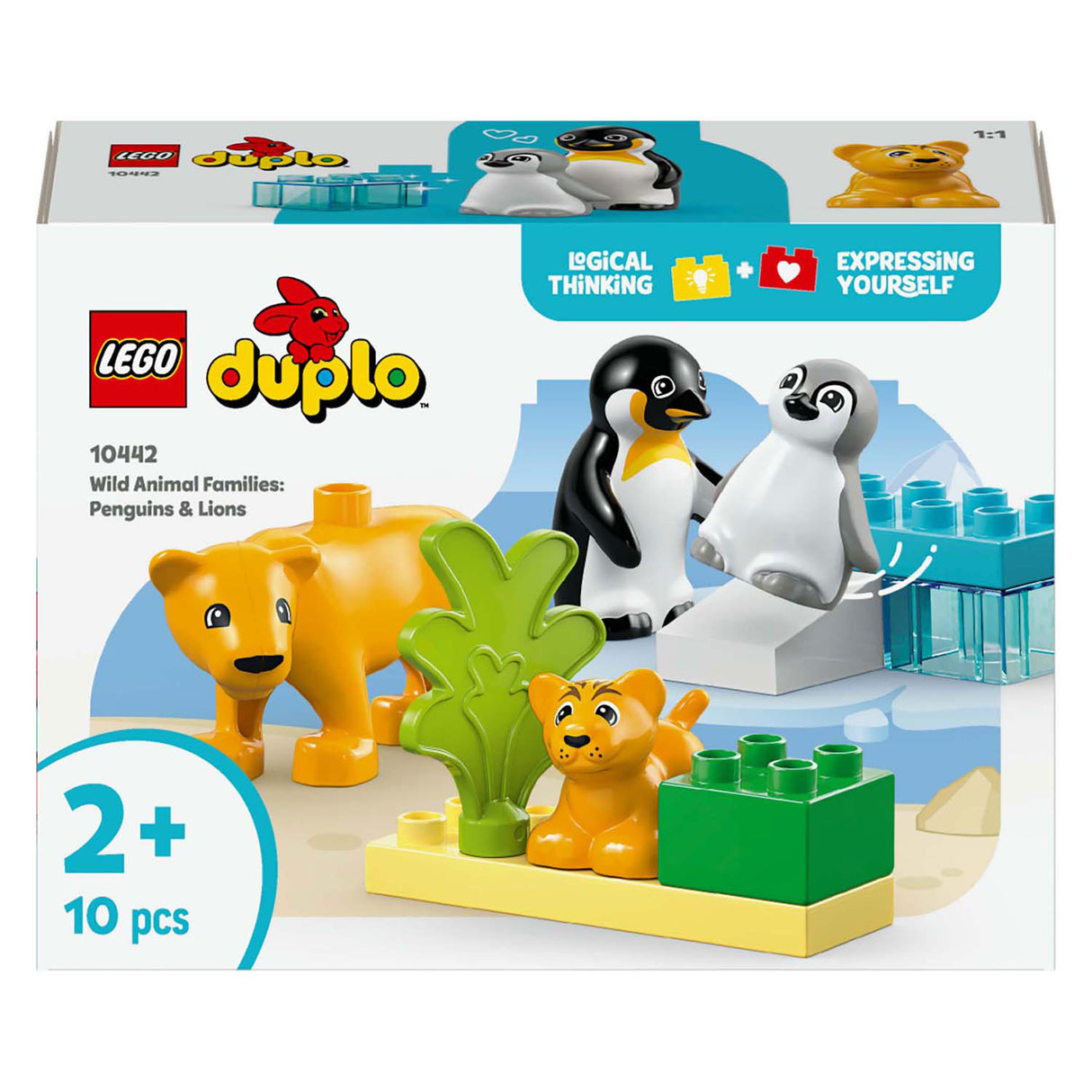 Lego duplo by 10442 familier af vilde dyr: pingviner og løver