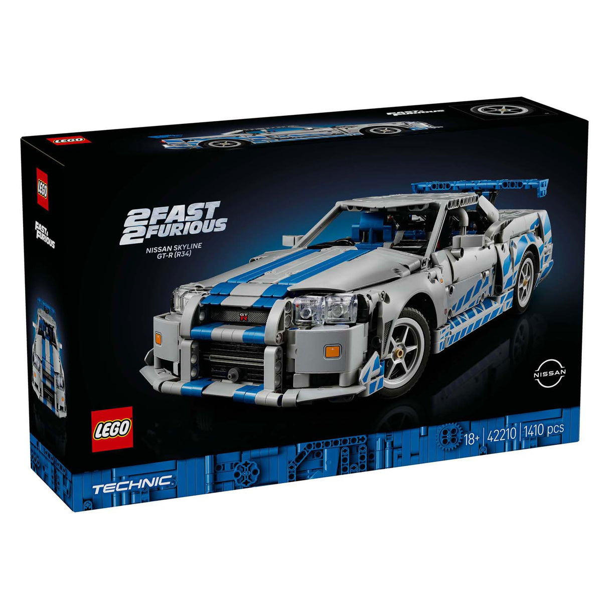 Lego ® Technic 2 Fast 2 Furious Nissan Skyline GT-R (R34) bil - 42210