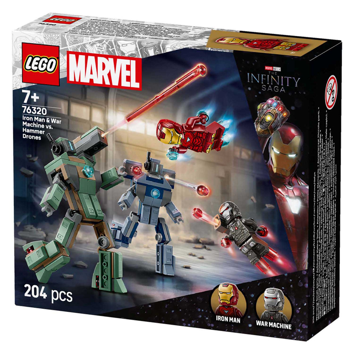 Lego ® ǀ marvel jernmand og krigsmaskine vs. hammerdroner - 76320