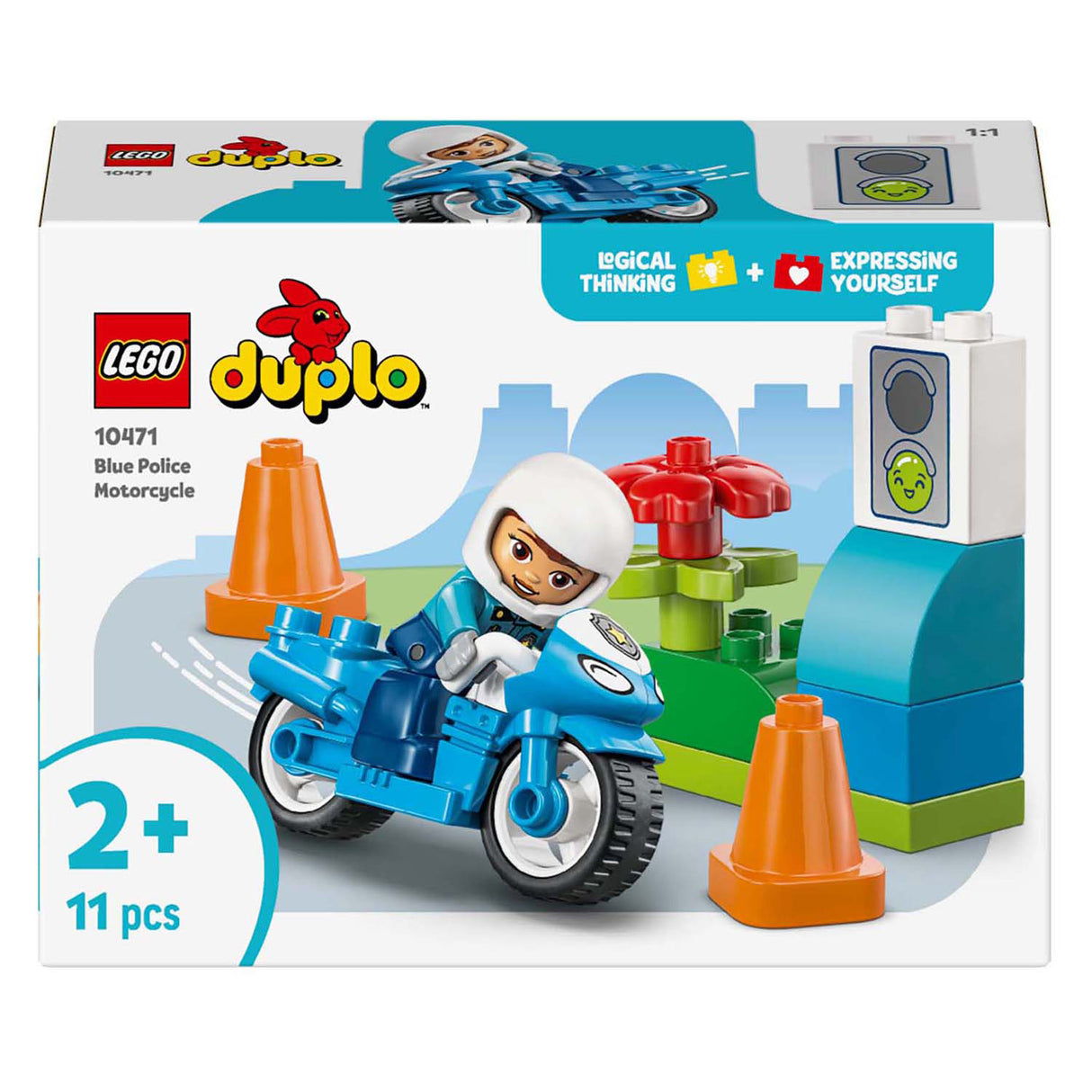 Lego Duplo 10471 blå politi motorcykel