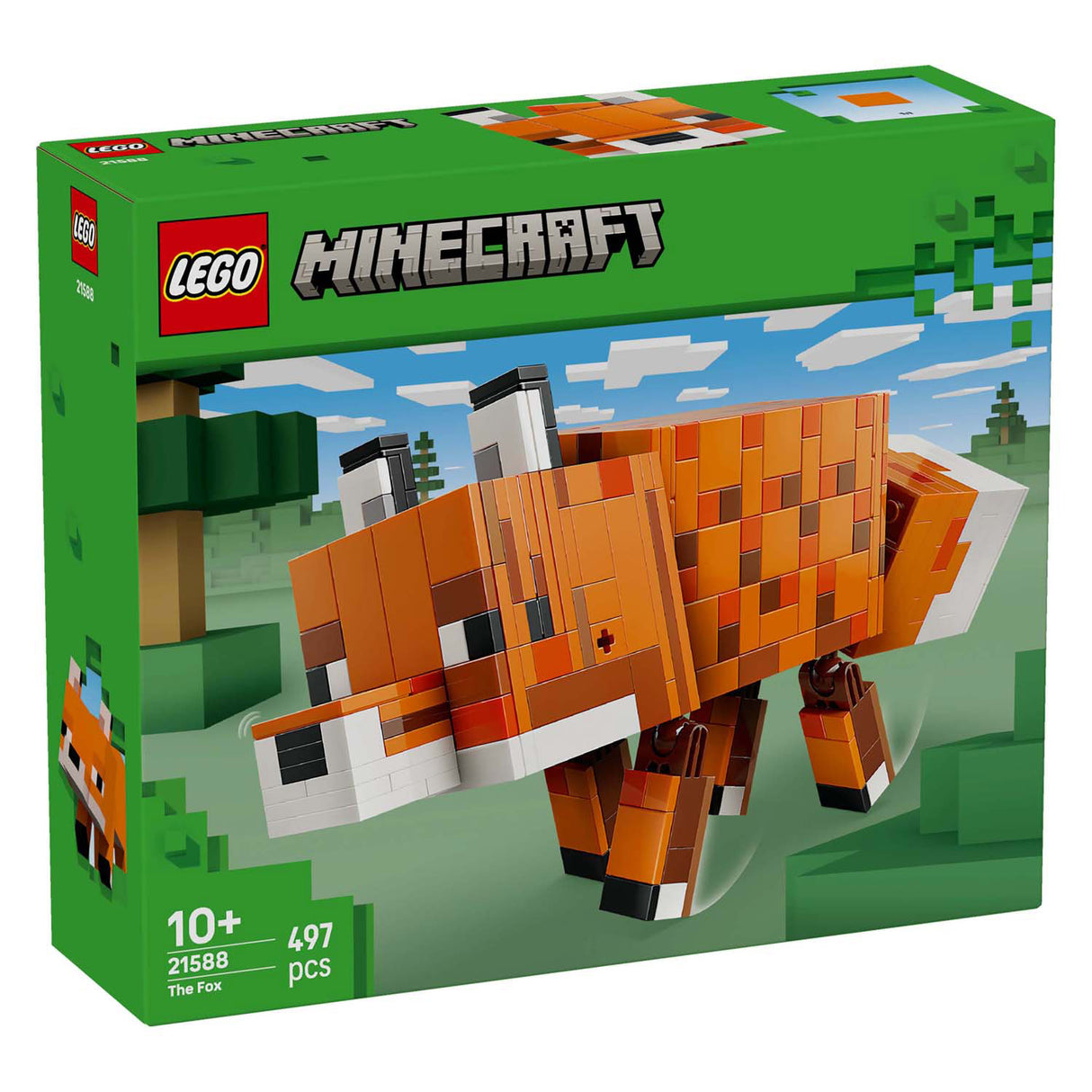 Lego minecraft ræven børnehave dekoration og dyrelegetøj til børn - 21588