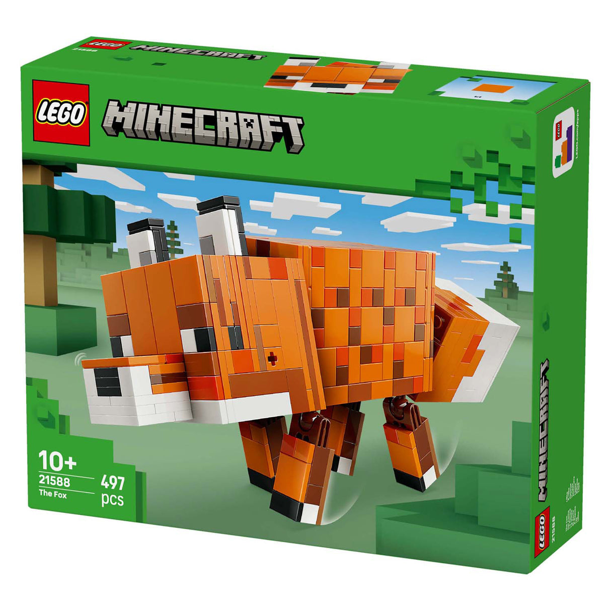 Lego minecraft ræven børnehave dekoration og dyrelegetøj til børn - 21588