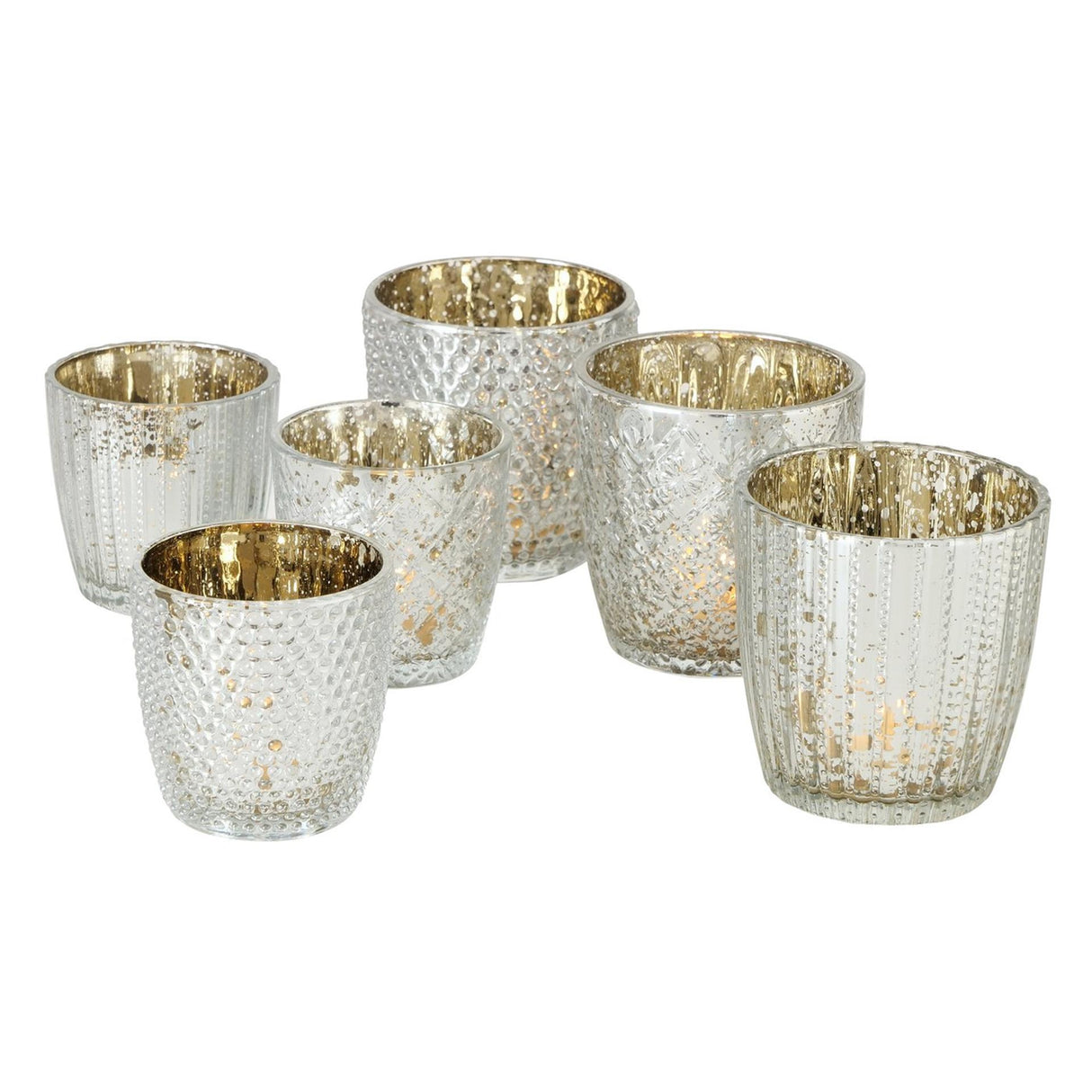 Boltze home fyrfadsstage patty 2-delt glas h7-9 cm hvidguld