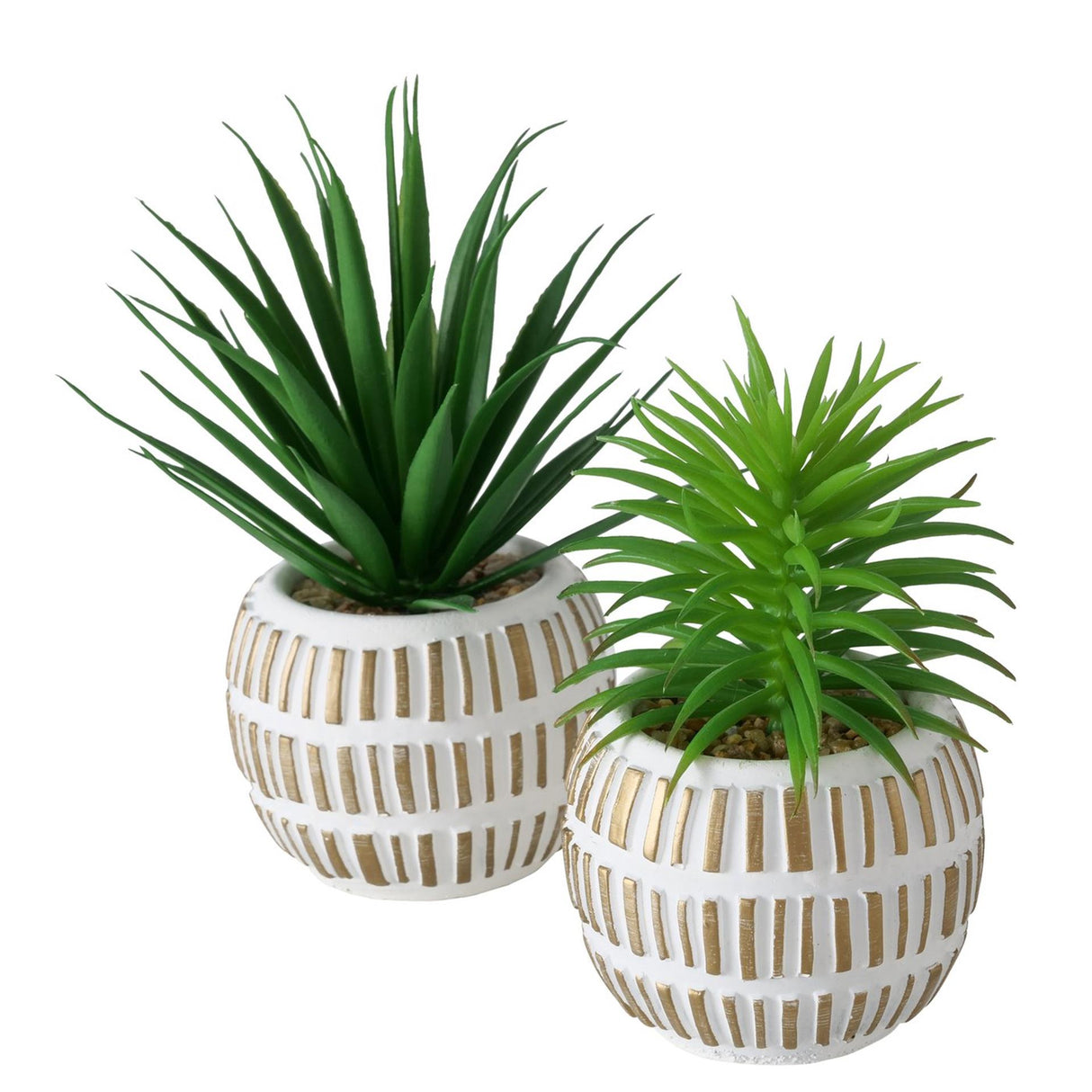 Boltze home kunstig plante sukkulent plante plast 9x9x13,3cm 2 assorteret