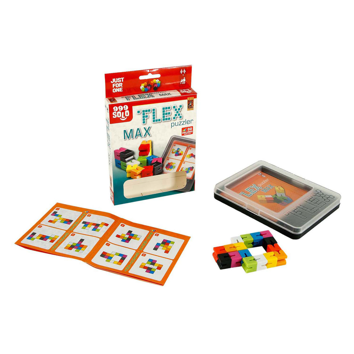 999spil 999 spil flex puzzler max tænkespil (hollandsk, 1 spiller, fra 7 år, 80 opgaver)