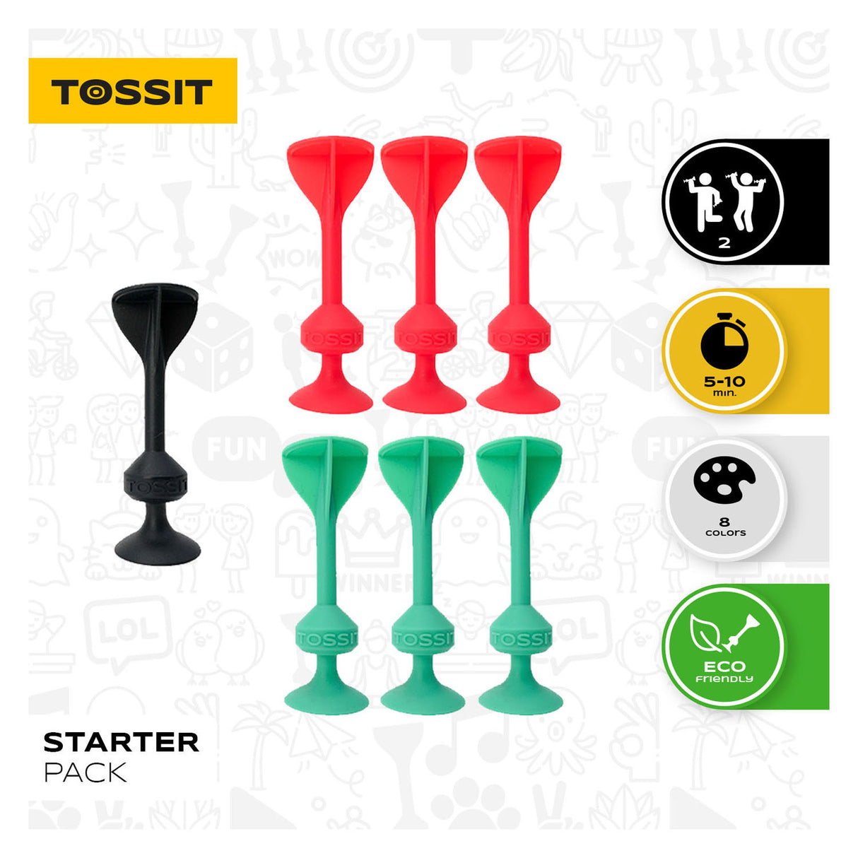 999 spil 999 spil tossit - startpakke - rød-turkis