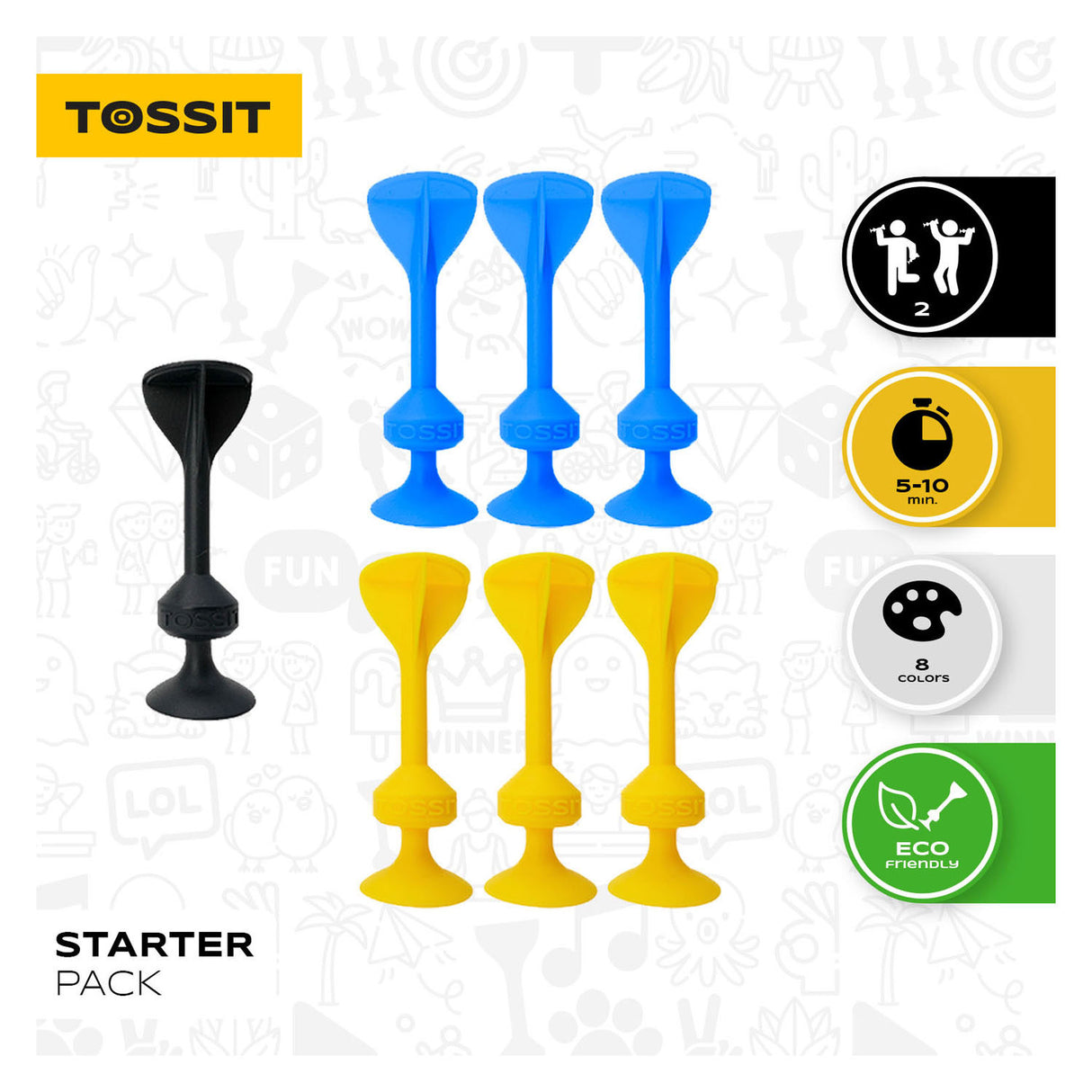 999spil 999 spil tossit - startpakke - blå-gul
