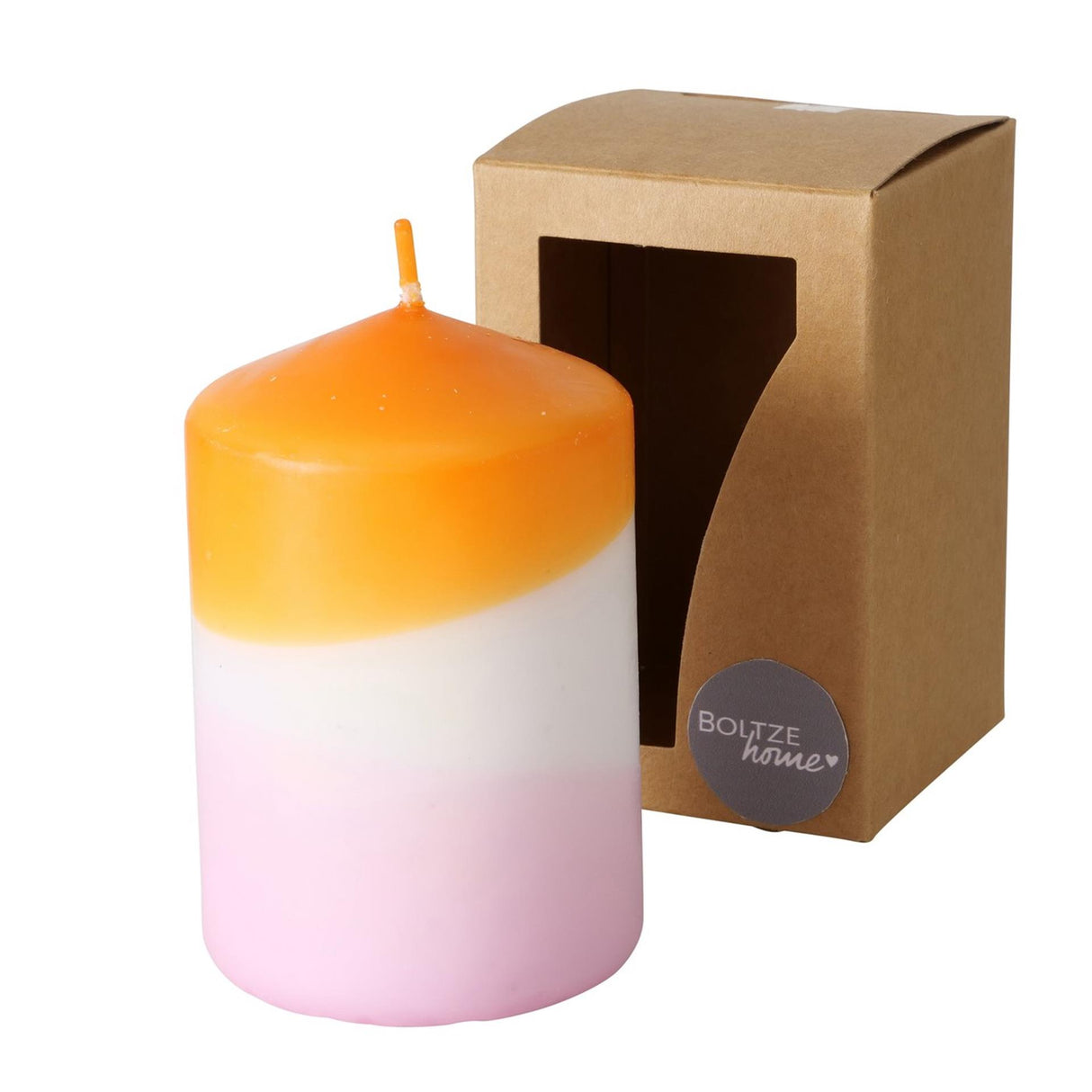 Boltze home candle splash h9cm dia 6cm dip dye farver orange lilla