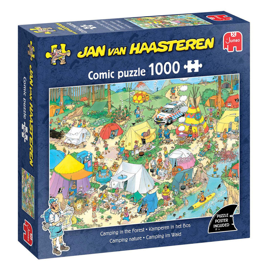 Jumbo Jan van Haasteren puslespil - camping i skoven, 1000 stk.