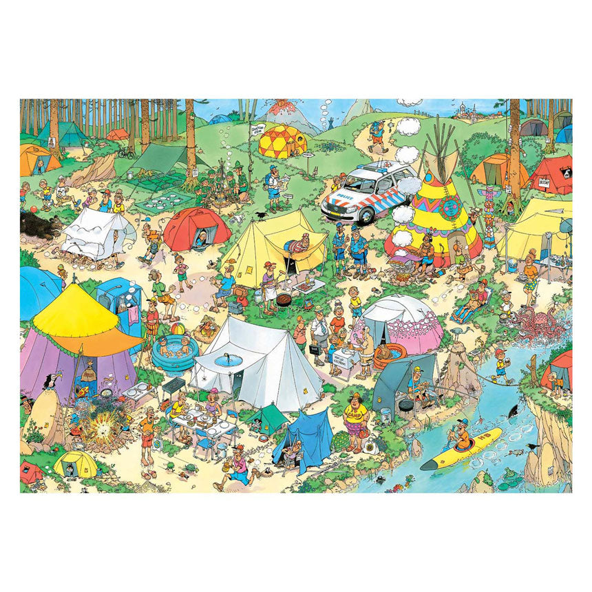 Jumbo Jan van Haasteren puslespil - camping i skoven, 1000 stk.