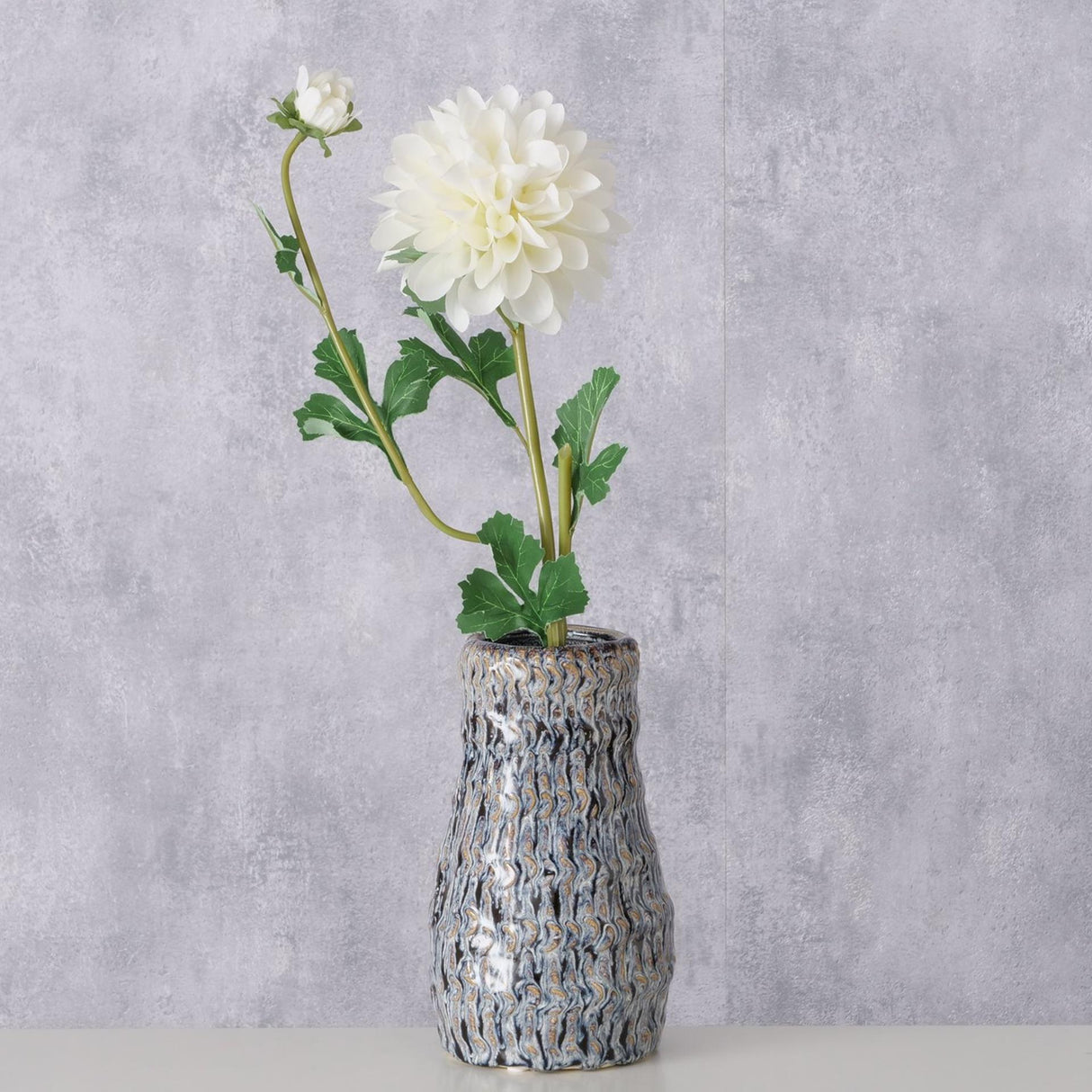 Boltze hjemmevase carpeto dia12x19,5cm porcelæn reaktiv glasur