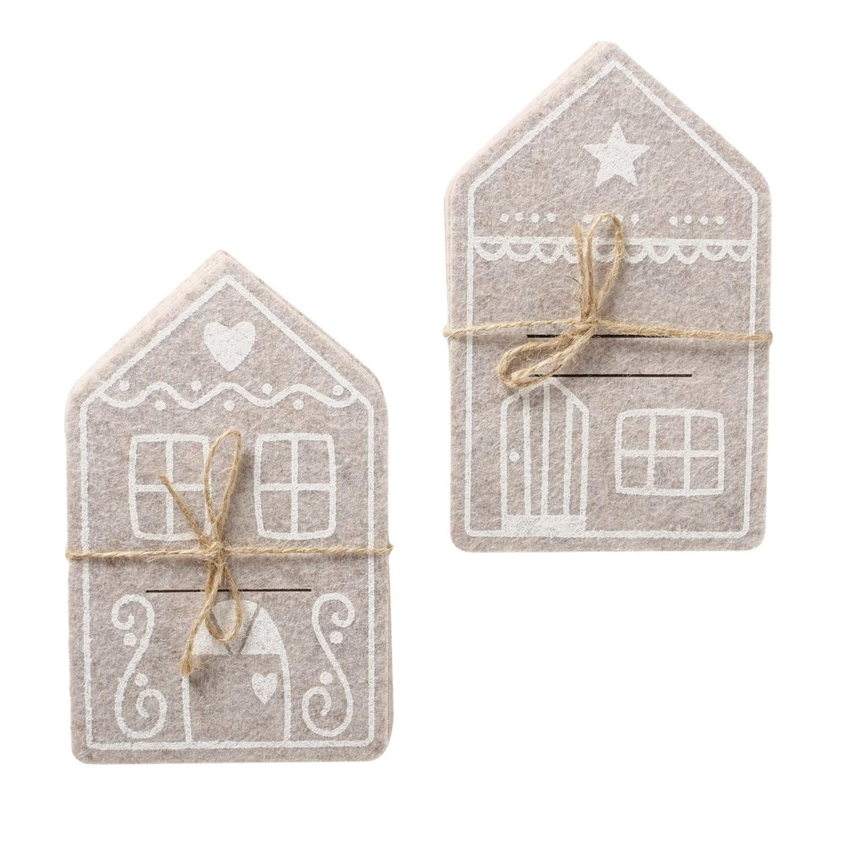 Boltze hjemmebestikpose ingefærbeige sæt med 4 styk 10,5x16,5cm 2 assorteret
