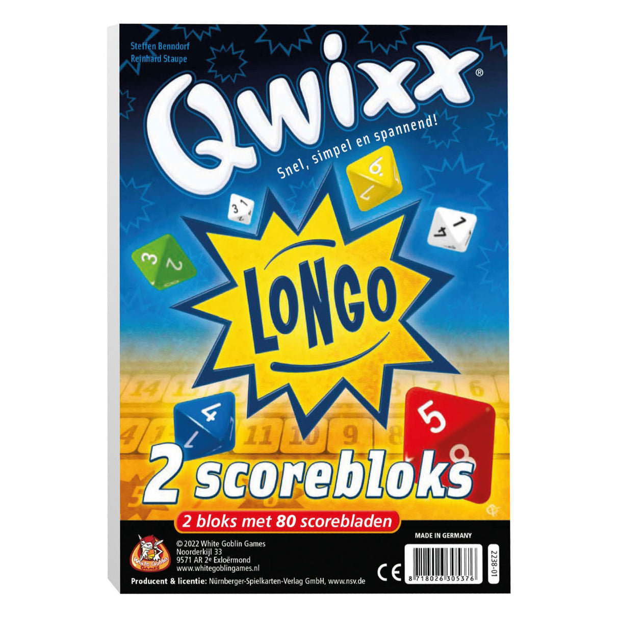 White goblin spil qwixx longo blokke (ekstra score blokke)