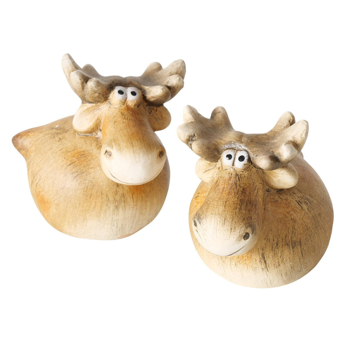Boltze hjemmefigur elg melvin 8x8x8,5cm 2 assorteret