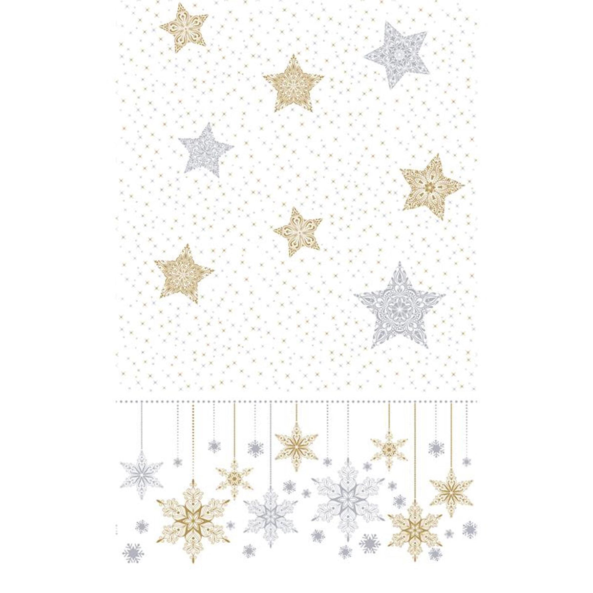 Duni dug snowstars hvid 138x220cm