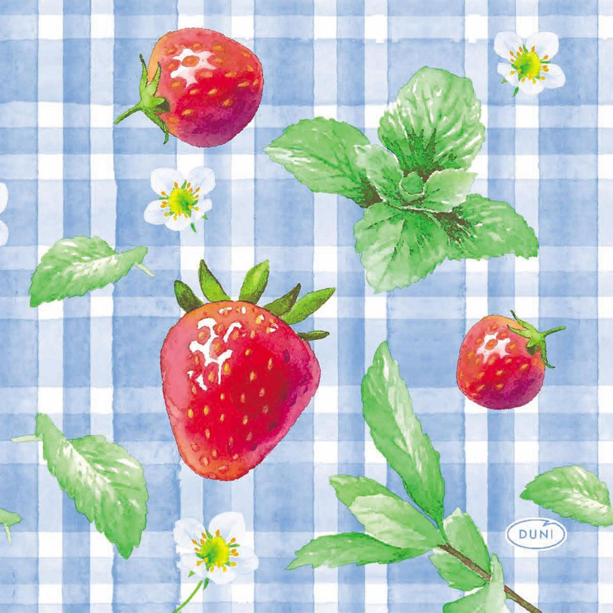 Duni servietter jordbær picnic 24x24cm