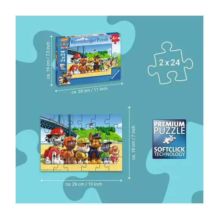 Ravensburger paw patrol modige hunde puslespil 2x24 brikker
